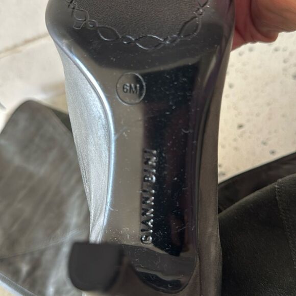 Gianni Bini Marlow Suede Leather Gray/Green Knee-High Boots Women's Size 6M GUC - Picture 7 of 14